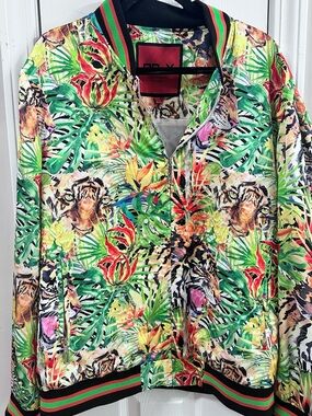 Tropical Tiger Print Bomber (mix26) Jacket - Multi